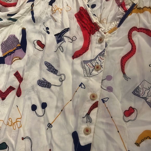 Maeve Anthro Marisol ruffled winter ski print size 10 - Picture 13 of 13